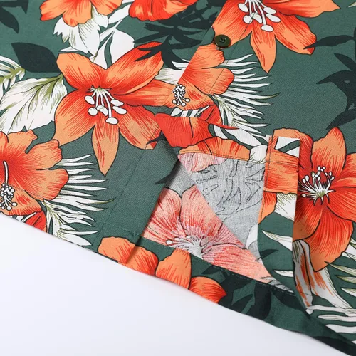 Vista 5 de milanpavilion Camisa hawaiana para hombre, camisa de verano con flores de playa, camisas de manga corta con botones para hombre