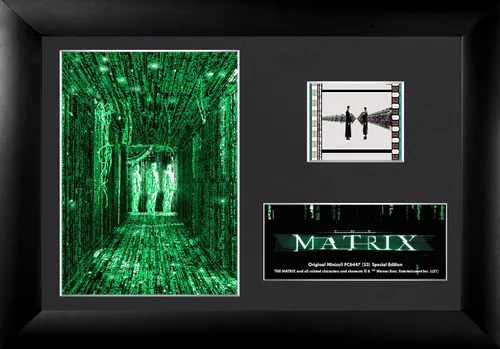 Vista 7 de Trend Setters The Matrix - Negro y blanco - Presentación de escritorio MiniCell de 7 x 5 pulgadas - Con clip de película de 1.378 in con soporte