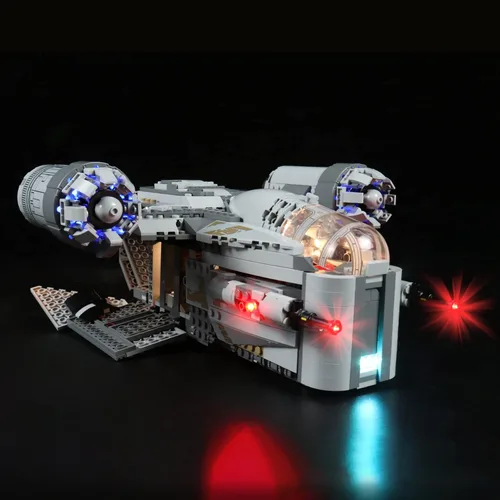 Vista 4 de Kit de iluminación LED compatible con Lego The Razor Crest 75292 Mandalorian Kit de construcción - Solo luces - Kit de luz LED de decoración sin