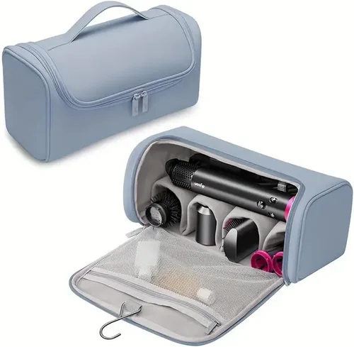 Vista 10 de Bolsa de viaje para herramientas para el cabello, funda de transporte Shark Flexstyle, organizador de herramientas para el cabello de apertura Gris