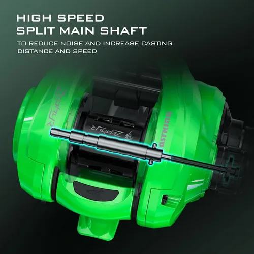 Vista 25 de KastKing Zephyr Baitcasting Fishing Reels with 7.2:1 Gear Ratio Negro-izquierda