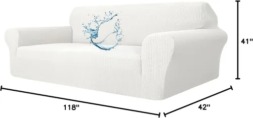 Vista 59 de Funda de sofá impermeable en forma de L, elástica, gruesa, antideslizante y suave, fundas para sofás de 1 plaza para un fácil cuidado, funda