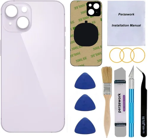 Vista 9 de Reemplazo de vidrio trasero OEM para iPhone 14 6.1 pulgadas con kit de herramientas de reparación (azul)