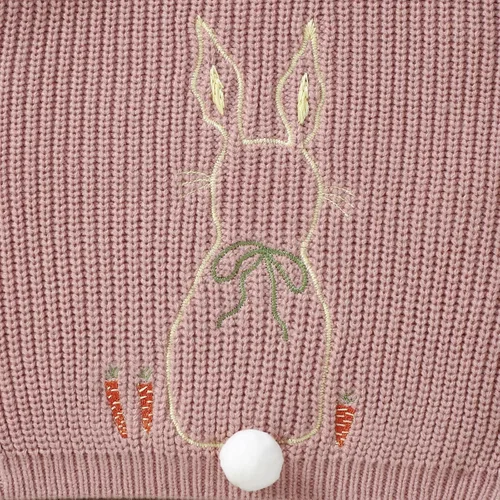 Vista 6 de Sudadera de punto con bordado de amor para niña y niña pequeña, ropa de primavera