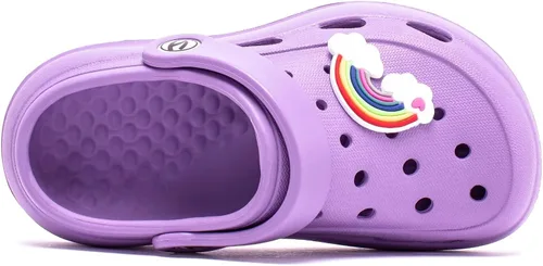 Vista 5 de WOUEOI Zapatos de jardín para niños y niñas, sandalias de dibujos animados, zuecos para niños