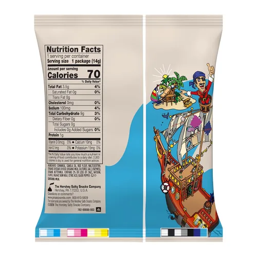 Vista 2 de Pirate's Booty Soplados de queso cheddar blanco envejecido, 24 unidades, bolsas de 0.5 onzas, sin gluten, aperitivos saludables para niños