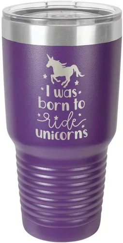 Vista 13 de I Was BORN TO RIDE UNICORNS Grabado vaso de 325 ml, grabado con láser, taza de viaje de acero con recubrimiento en polvo, libre de BPA, con camello