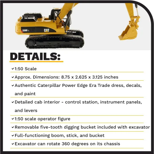 Vista 4 de Diecast Masters Excavadora hidráulica Caterpillar 330D L Core Classics Series Vehículo