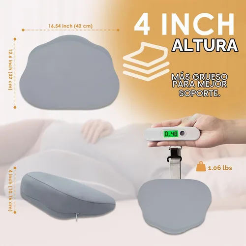 Vista 9 de Chilling Home Almohada portátil de espuma viscoelástica para embarazo, almohada corporal de maternidad para dormir, almohada multifuncional de cuña
