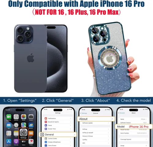 Vista 307 de Misscase Funda magnética con purpurina para iPhone 11 compatible con MagSafe, protección completa, delgada, a prueba de golpes, antiarañazos