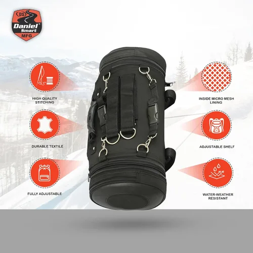 Vista 3 de Daniel Smart - Bolsa enrollable para motocicleta con múltiples bolsillos, asegura tu equipaje y cosas con facilidad, incluye cubierta de lluvia