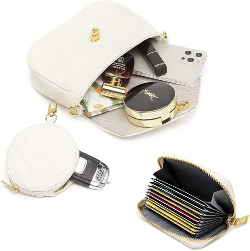 Vista 5 de JEEHAN Bolsos cruzados acolchados para mujer bolsos de hombro de diseñador pequeños
