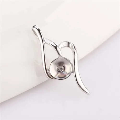 Vista 2 de Colgantes trenzados para joyería de perlas de plata esterlina, diseño colgante de montaje para joyería de moda, Metal, Circonita Cúbica