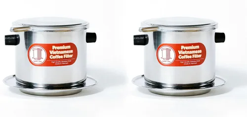 Vista 20 de Juego de filtros de café vietnamita También se le conoce como cafetera vietnamita o prensa extragrande, Acero inoxidable