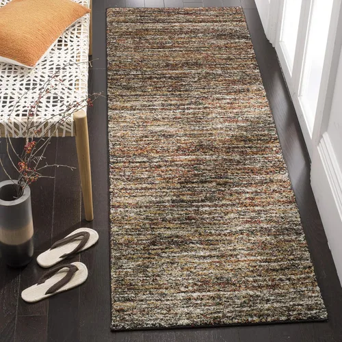 Vista 9 de SAFAVIEH Retro Collection - Alfombra de pasillo de 2 pies 3 pulgadas x 7 pies, marfil y gris, diseño abstracto moderno, no desprende pelusa