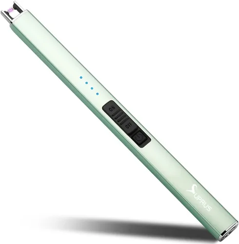 Vista 13 de SUPRUS Encendedor eléctrico de arco resistente al viento, sin llama, recargable por USB, con bloqueo de seguridad para velas, barbacoa, camping