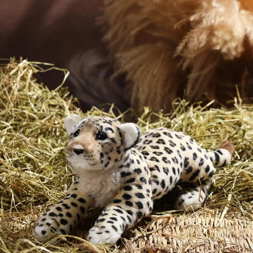 Vista 5 de RoundFunny Animal de peluche de 15 pulgadas, tigre, leopardo, león, guepardo, realista, juguetes de animales salvajes de la selva, juguetes