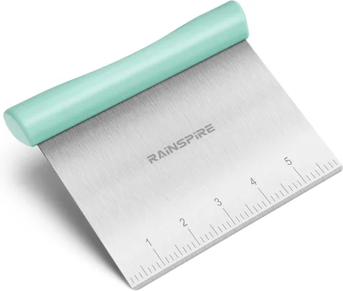 Vista 21 de Raspador de banco de acero inoxidable multiusos para batidora de masa y cortador de pastelería