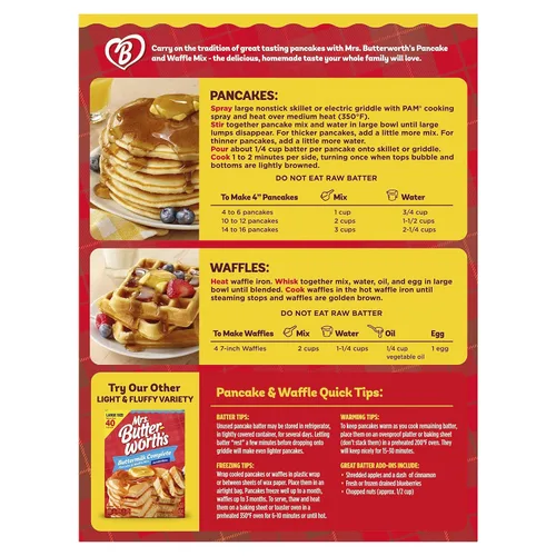 Vista 4 de Mrs. Butterworth - Mezcla de panqueques y waffle, 32 onzas