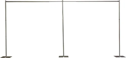 Vista 10 de OnlineEEI, Kit de telón de fondo portátil de tubería y cortina de altura fija de 8 pies de alto, 8 pies x 20 pies desmontable, cortinas negras