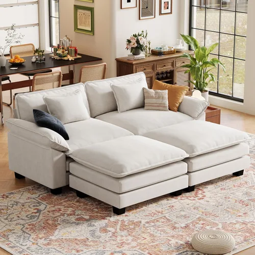Vista 41 de CDCASA Silla de acento de gran tamaño de 50'' con otomana Asiento extra ancho y profundo estilo sofá nube para sala de estar, dormitorio, rincón
