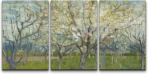 Vista 98 de wall26 Lienzo enmarcado para pared, juego de arte con flores de almendra de Vincent Van Gogh, naturaleza, ilustraciones de área silvestre, bellas
