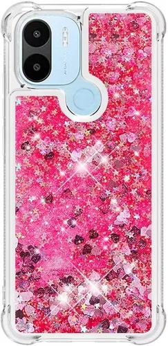 Vista 66 de Funda de silicona transparente con purpurina para Xiaomi Redmi A1 Bling Liquid Clear Star Heart Silicone Bumper a prueba de golpes, funda Azul