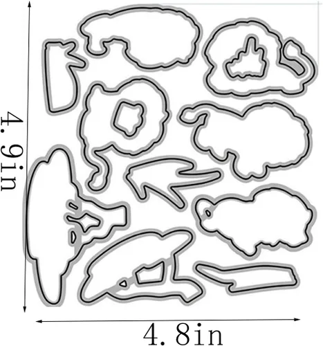 Vista 2 de Wild Birthday Wishes - Juego de sellos y troqueles para hacer tarjetas, sellos transparentes y troqueles de corte de metal para álbumes de recortes