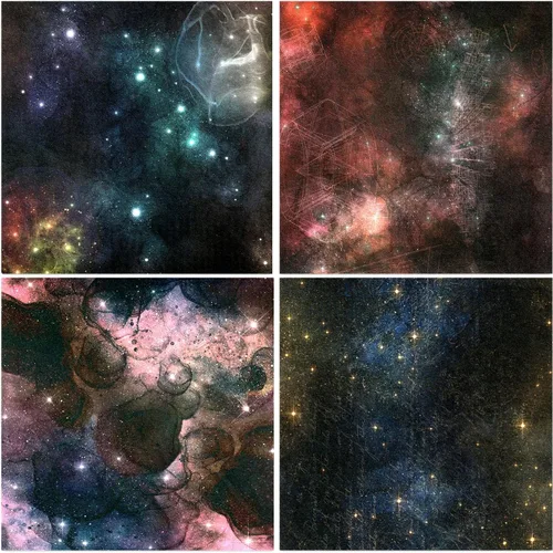 Vista 5 de BLEDS Papel de álbum de recortes, bloc de 24 hojas de papel para álbumes de recortes de manualidades de 12x12 pulgadas con patrón de galaxia