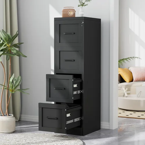Vista 16 de 2 Drawer File Cabinet with Lock, Small Filing Cabinet for Home Office Negro