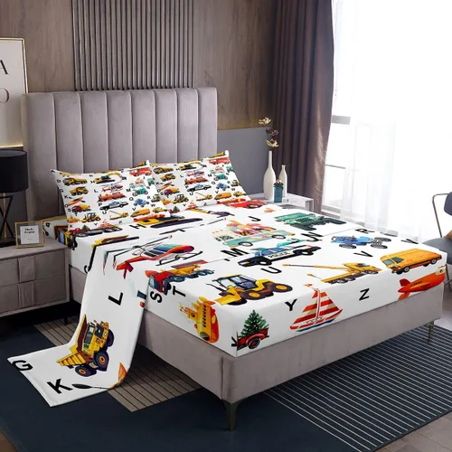 Vista 21 de Feelyou Juego de ropa de cama con alfabeto 3D, juego de sábanas coloridas del alfabeto inglés para niños y adultos, sábanas de dibujos animados