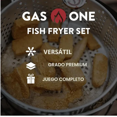 Vista 3 de Gas One Freidora de propano con olla de freidora de 10 cuartos de galón, cesta coladora de aluminio de alta calidad para alitas de pollo y mariscos