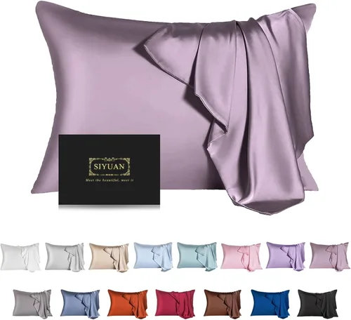 Vista 25 de Funda de almohada de seda de morera para cabello y piel - Funda de almohada de seda refrescante con cremallera oculta, de doble lado, suave