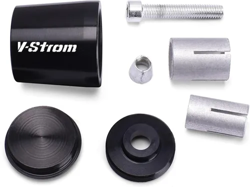 Vista 2 de Motorcycle Handlebar Ends CNC Handle Bar Grips Cap for Suzuki VStrom 650 V-Strom 650 1000 1050/xt DL250 DL650 Dl1000 Accessories (Color : Black)