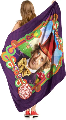 Vista 5 de Northwest Willy Wonka Micro Raschel - Manta de 46 x 60 pulgadas, Wonderful Wonka