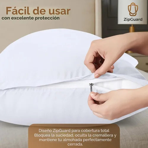 Vista 4 de Utopia Bedding Paquete de 4 protectores de almohada con cremallera tamaño estándar, fundas de almohada de tela de microfibra cepillada suave Blanco