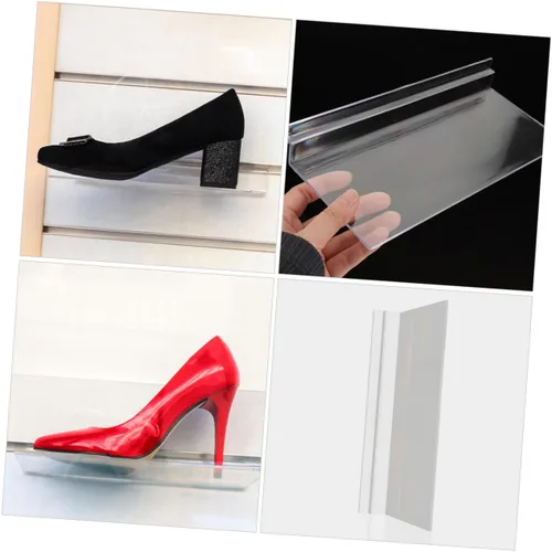 Vista 4 de Estante transparente para zapatos Slatwall, paquete de 2