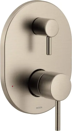 Vista 11 de Moen Align Moldura de ducha de 2 manijas de oro cepillado M-CORE Serie 3 con válvula de transferencia integrada, requiere válvula, UT3290BG