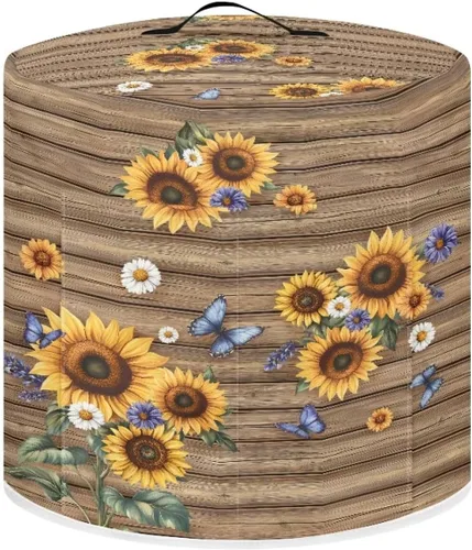 Vista 30 de Suobstales Cubierta antipolvo con estampado de girasol para olla instantánea de 6 cuartos de galón, diseño de nota musical, cubierta de olla a Nota