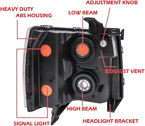Vista 8 de G-PLUS Conjunto de faros, compatible con Chevy Silverado 2007 2008 2009 2010 2011 2012 2013 2014 Chevy Silverado parachoques faro, lente