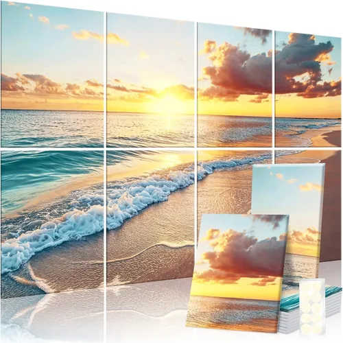 Vista 32 de Paquete de 4 paneles acústicos artísticos autoadhesivos para pared, 16 x 16 x 0.5 pulgadas, paneles acústicos decorativos para pared, paneles