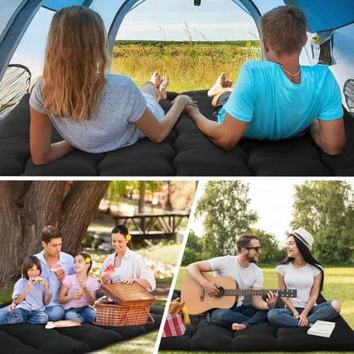 Vista 6 de Colchón japonés de suelo futón, futón de 3 pulgadas de grosor, portátil, plegable, tatami para sofá, tumbona, camping, dormitorio, yoga, dormir