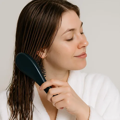 Vista 6 de Juego de cepillos desenredantes ondulados para cabello rizado, grueso, liso y natural, cepillo desenredante suave para mujeres, niños y niños