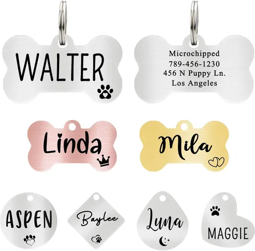 Vista 27 de Ultra Joys Etiqueta de identificación personalizada para perros y gatos