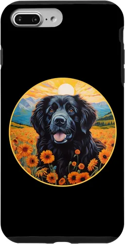 Vista 9 de Funda para iPhone 15 Linda Terranova Perro Colorido Flor Montaña Puesta de Sol Newfie