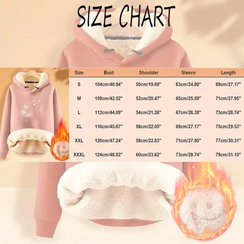Vista 5 de Sudadera con capucha para mujer con estampado de Navidad y terciopelo grueso, cálido, suelto, sudadera con capucha para mujer con cremallera