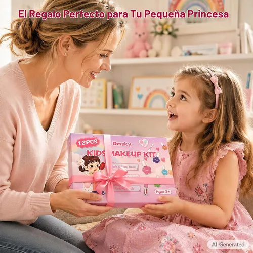 Vista 7 de Dmsky Kit de maquillaje para niños para niñas, juego de maquillaje
