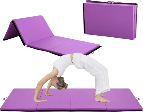 Vista 13 de BLKMTY Gymnastics Mats, Folding Exercise Mat Gym Yoga Aerobics Fitness Mats Kids' Gymnastics Tumbling Mat with Carrying Handles for Home Gym