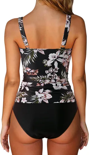 Vista 38 de SUUKSESS Traje de baño tankini sexy con efecto de realce y control de abdomen para mujer