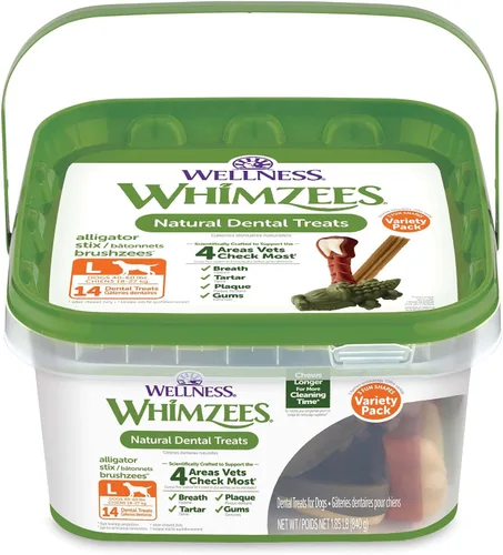 Vista 14 de Wellness WHIMZEES Value Pack - Golosinas dentales naturales para perros, masticables, refresca el aliento, tamaño extragrande, caja de 64 onzas, 15